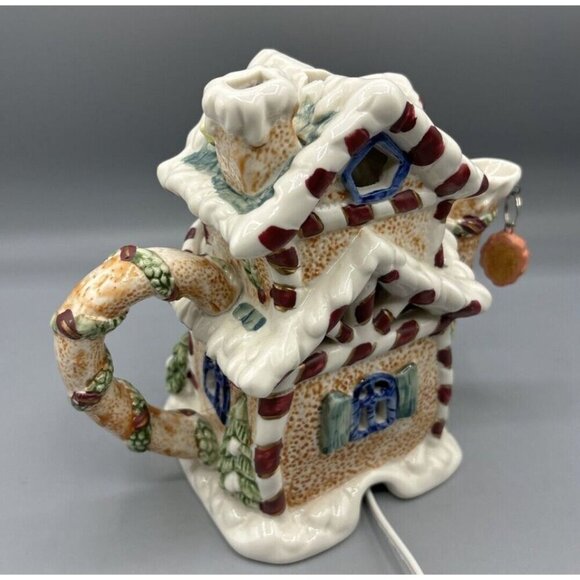 Vtg Lighted Teapot Snowman Christmas House Lamp Christmas Decor Electric - Picture 6 of 8